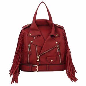 Fringe Motorcyle Jacket Backpack- Red, Bronze, Navy, Olive and Silver